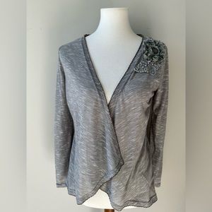 Blue Bird Gray Light Weight Cardigan Size Small